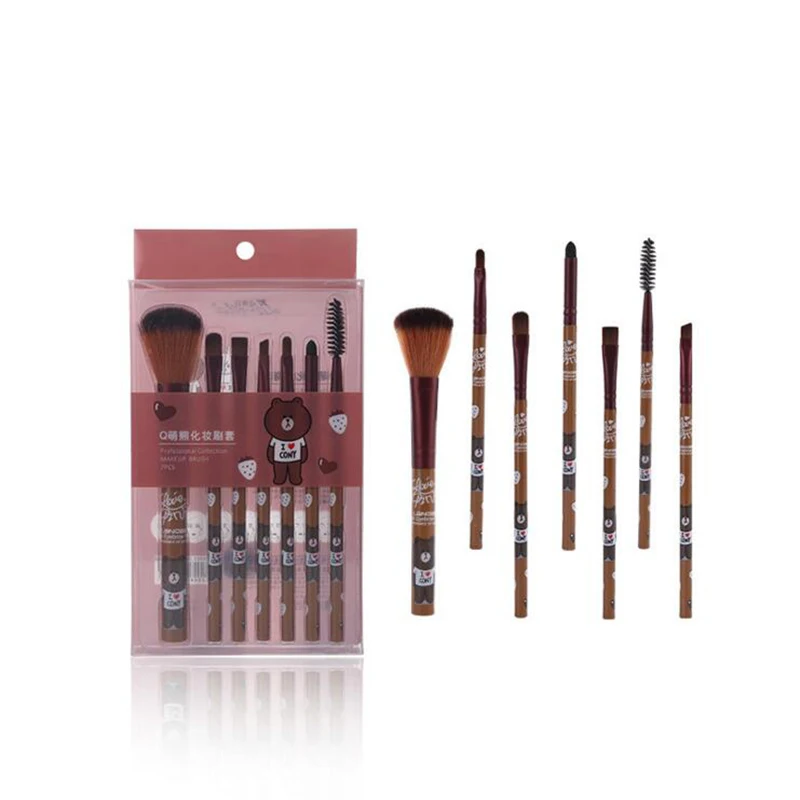 

7 pcs/set Cute Professional Makeup Brushes Sets Powder Foundation Eyeshadow Lip Cosmetics Tool Soft Nylon For Face Beauty Kit