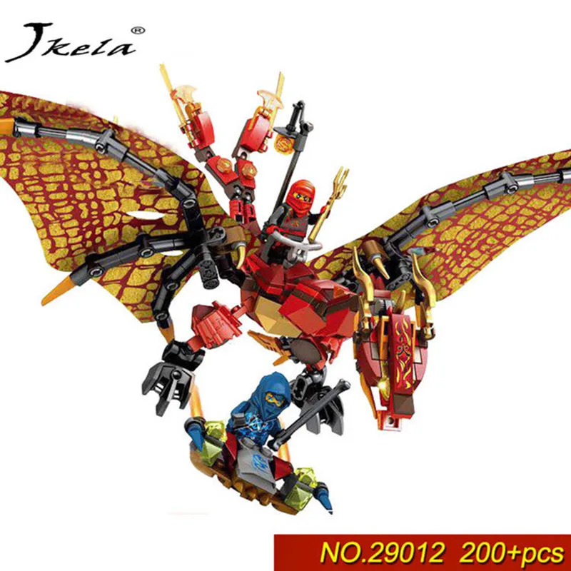 

[Hot] Compatible Legoing Ninjagoes 39012 312pcs building blocks Ninjago Flame fire Wyvern Dragon Figure Brick toy for children