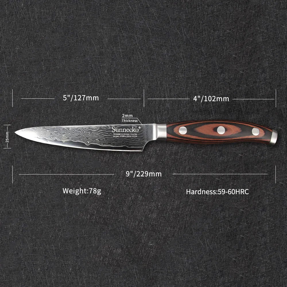 Ножи шеф повара SUNNECKO Damascus японский кухонный нож VG10 5 &quot универсальные ножи с