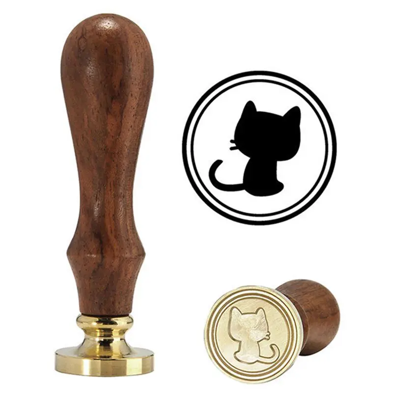 

Hot sale Novelty Copper Head Wooden Handle Flower Wax Seal Stamp Invite Letter Card Decor
