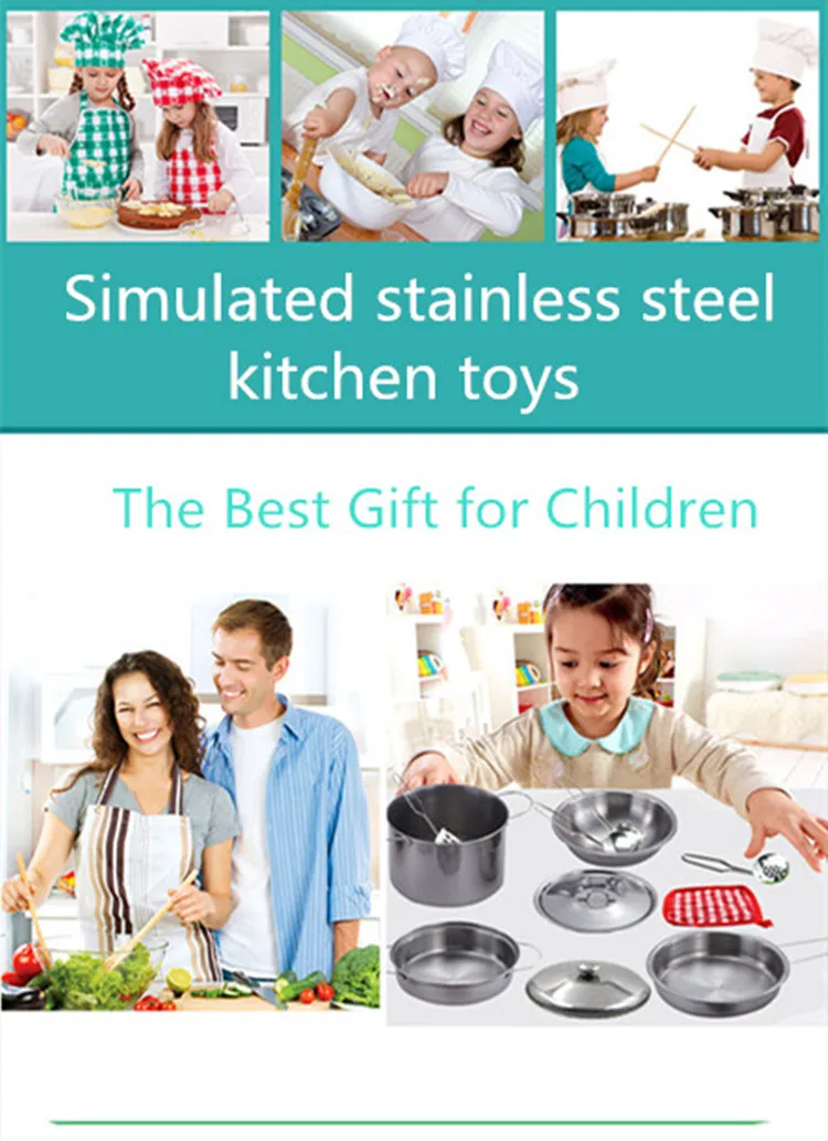 40 шт из нержавеющей стали детский дом кухня игрушка кухонная посуда дети ролевые игры кухня Playset-серебряные игрушки для детей