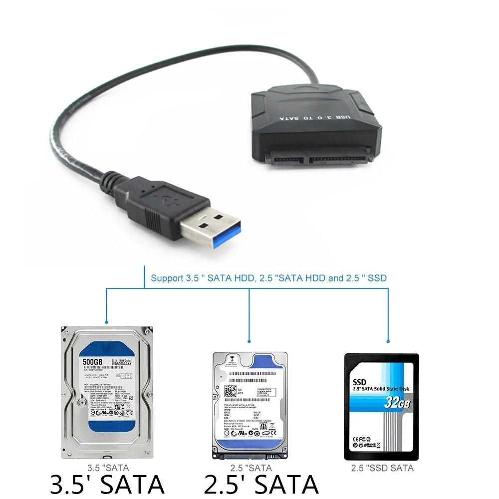 

USB 3.0 TO 22PIN SATA 3.0 Female 2.5 3.5inch HDD SSD Adapter Cable Laptop PC