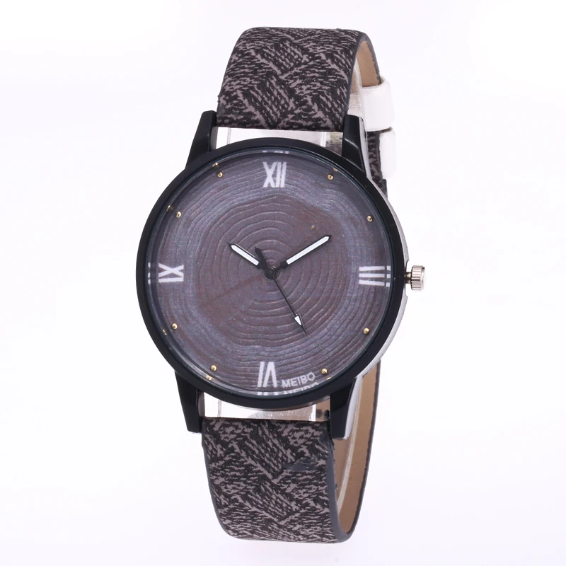 

MEIBO Brand Fashion Retro Wood Leather Watch Ladies Simple Design Quartz Watch Men Casual Waterproof Watch Couple Clock Student