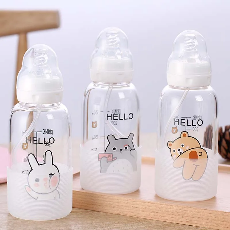 

Baby Feeding Cup Kids Water Glass Milk Cup Soft Nipple Mouth Duckbill Sippy Infant Training Baby Feeding Bottles Cups 300ML