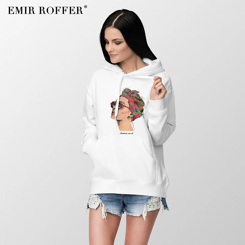 EMIR ROFFER 2018 Fashion Streetwear Harajuku Hoodies Women's Sweatshirt Oversized Hooded Warm Ladies Winter Clothing  (1)