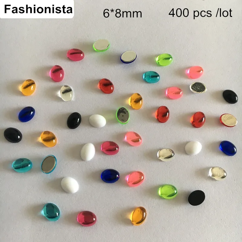 

Free Shipping - 400 pcs Small Oval Smooth Cabochons,6*8mm Flat Back Acrylic Cabochon Beads,Glue on Cabochon For Jewelry Making