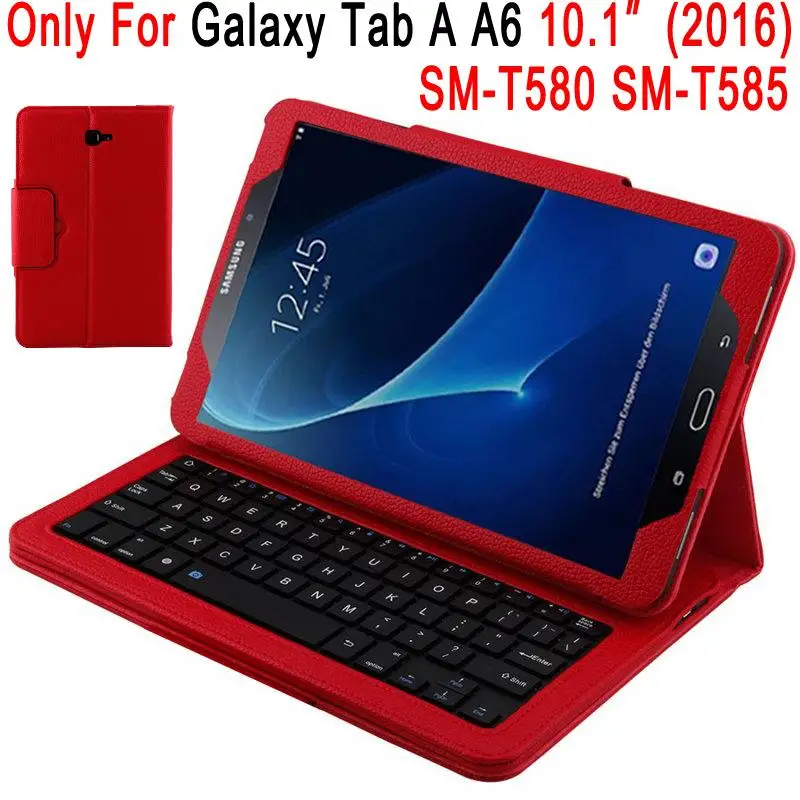 Bluetooth клавиатура кожаный чехол для samsung Galaxy Tab A A6 10,1 10,5 T580 T585 T590 T595 SM-T580 SM-T585 чехол Funda - Цвет: For SM-T580 SM-T585