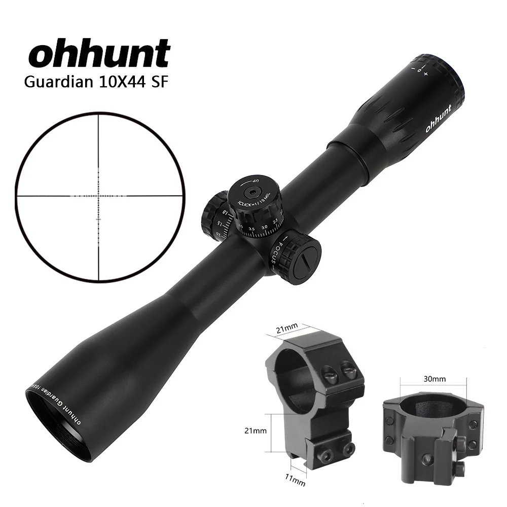 Ohhunt Guardian 10X44 SF охотничий оптический прицел проволока сетка боковая параллакса стрельба прицел для тактической винтовки - Цвет: 30mm-Dovetail-SGZ