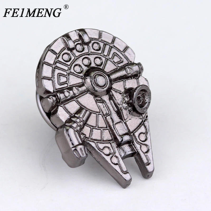 

Star Wars Millenium Falcon Delicate Pins Brooches Spacecraft Shape Brooches badges For Women And Men Fashion JewelryAccessory