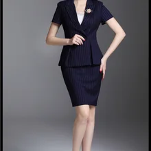 Темно-синие полосатые крутые женские костюмы с юбкой для девочек, костюмы для девушек, костюмы для работы, офисные женские костюмы на заказ, 2 предмета, куртка/юбка