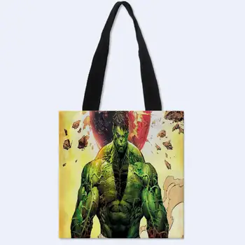 

New arrival Custom Hulk printing Canvas Shoulder Bag Women Handbag Shopping Bag Female Canvas Beach Bag Tote