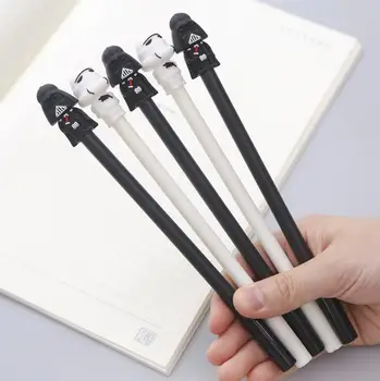 

2 pcs/lot Star Wars Black White Warrior Gel Pen Cartoon 0.5mm black Signature Pen Escolar School Supplies Promotional Gift