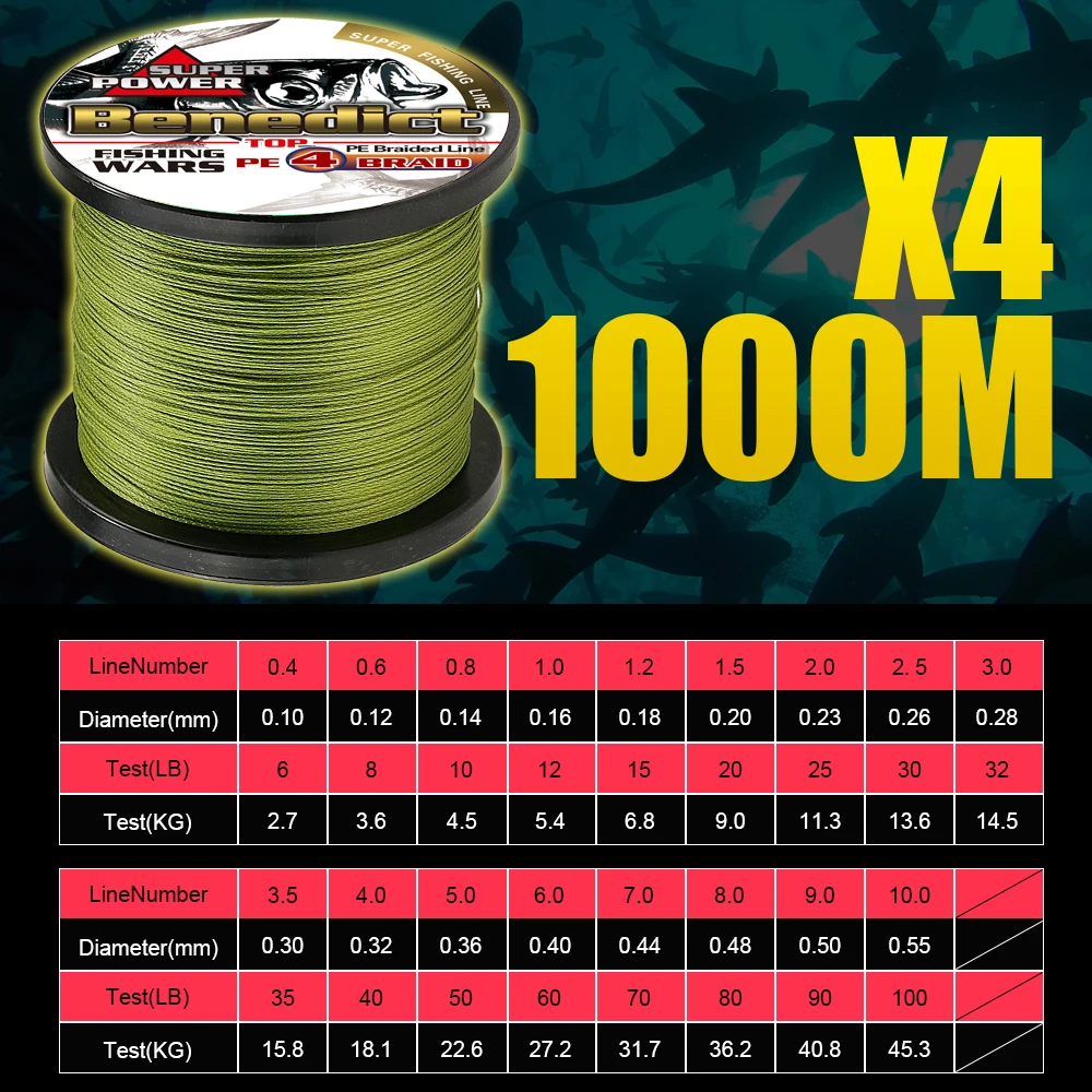 سوبر braired سلك freashwater المياه المالحة خيط صنارة الصيد pe 500 M 1000 M الأطياف 4 ينسج الكارب الصيد الجليد jpan المتعددة الشعيرات x4