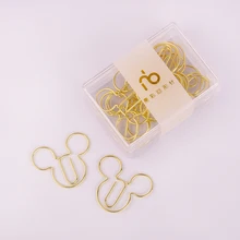 Мультяшный бумажный зажим креативная Форма зажим булавка Милая булавка металлическая Закладка аксессуары для бумажных зажимов золото