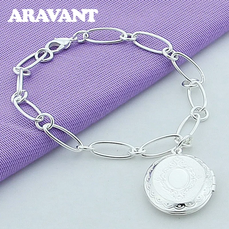 

New Arrival 925 Fashion Bracelets Round Circle Frame Chains Bracelet For Women