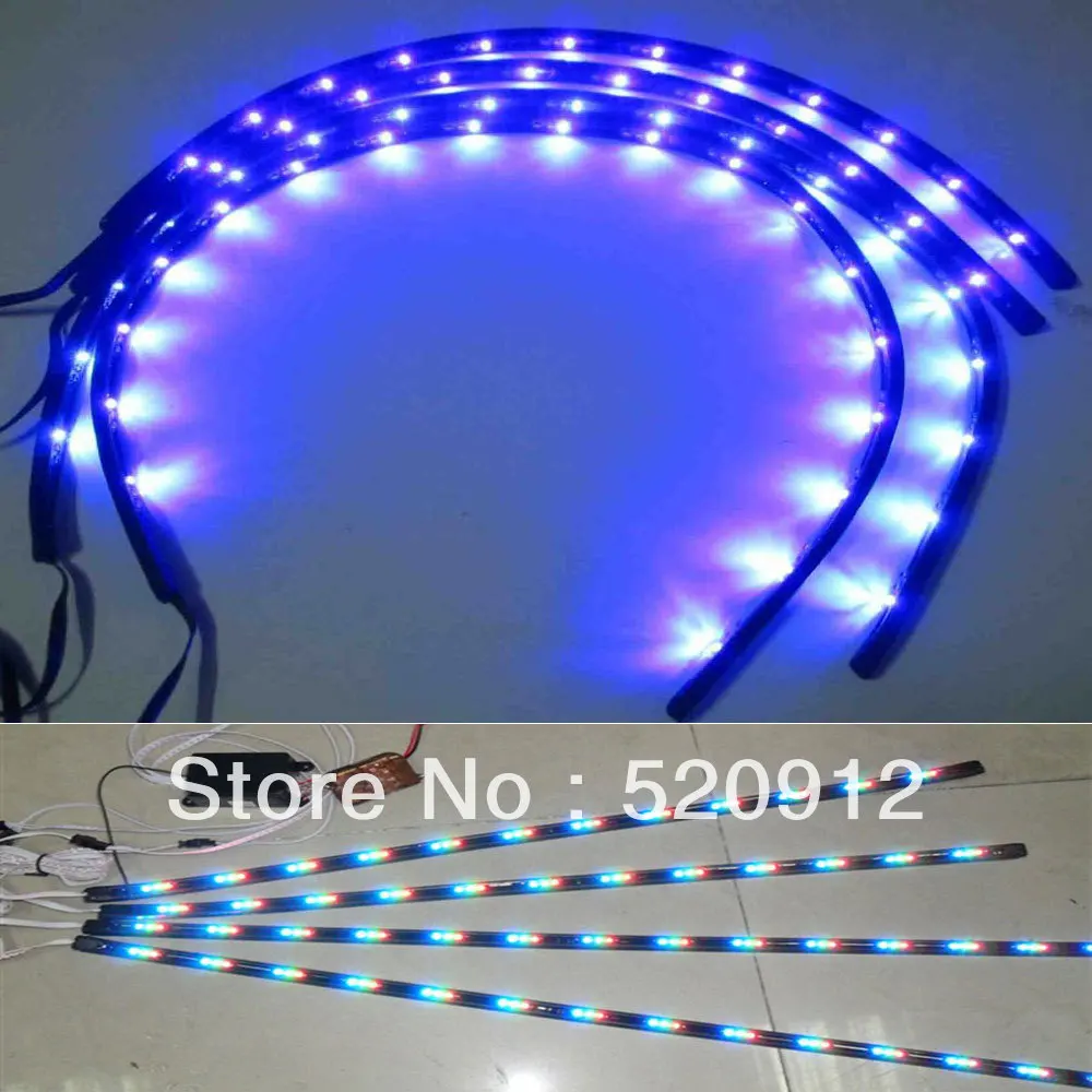 

Amazing WIRELESS REMOTE Multi-Color Under Car LED Glow Neon Light Kit (2*36"+2*48") RGB Free Shipping