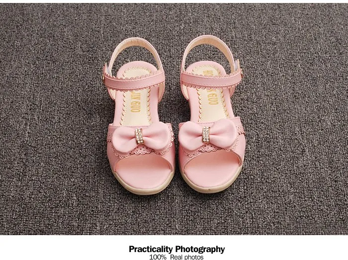 Rhinestone Princesse Girls Leather Sandals Summer Fashion Dancing Flower Diamond Bowknot Sandal Elsa Shoes Ninas Chaussure Fille 444 (6)