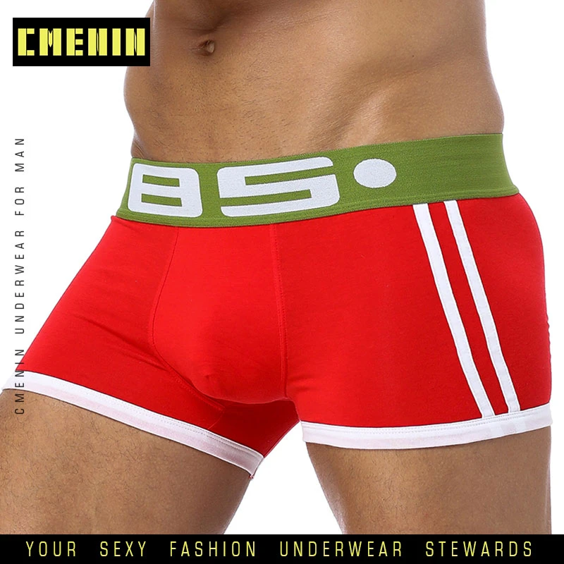 Calzoncillos de marca de los hombres ropa interior Sexy boxeadores de algodón ropa interior de hombre Cueca hombre calzoncillos slip Cuecas calzoncillos de Hombre Pantalones cortos BS40|Calzoncillos| -