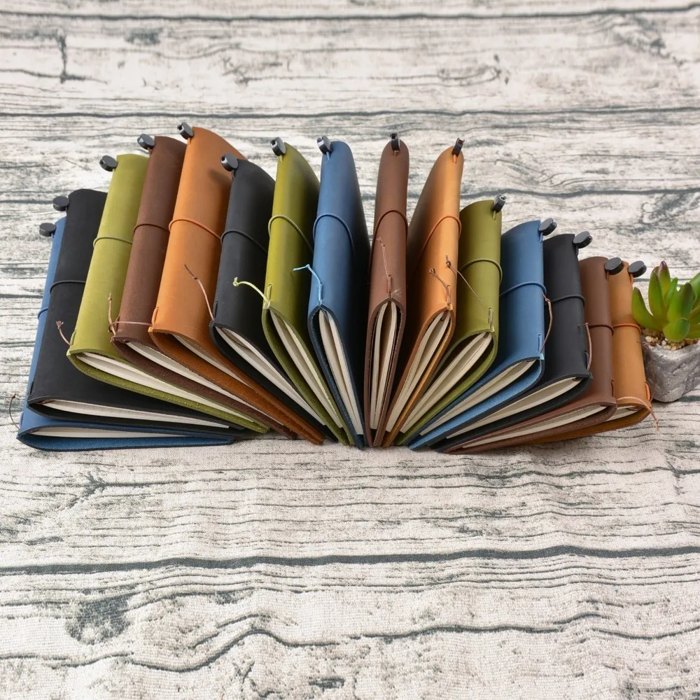 

MIRUI Genuine Leather Notebook Planner Handmade Travel Bullet Journal Olive Passport Agenda Sketchbook Diary Vintage Stationery