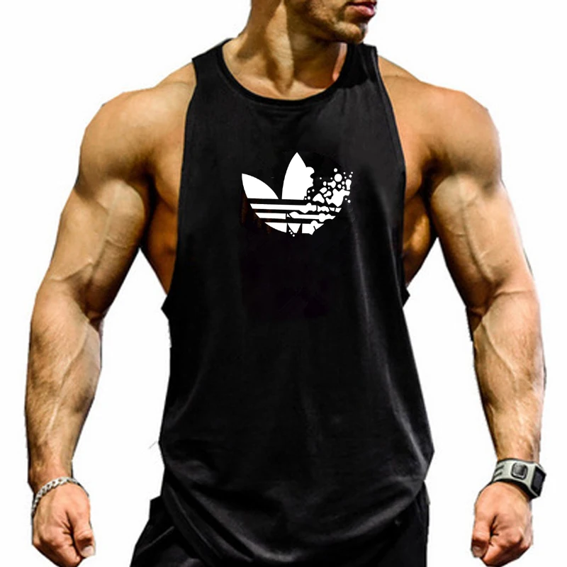 

New fitness clothes men's gym fitness exercise muscle vest bodybuilding men's vest sportswear running shirt sleeveless vest