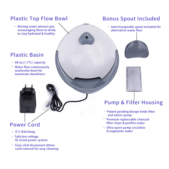 Local Delivery Automatic Pet Feeder Electric Fountain Cats Pet Bowl Drinking Cycle Filtered Water Dispenser Drink Dish Filter