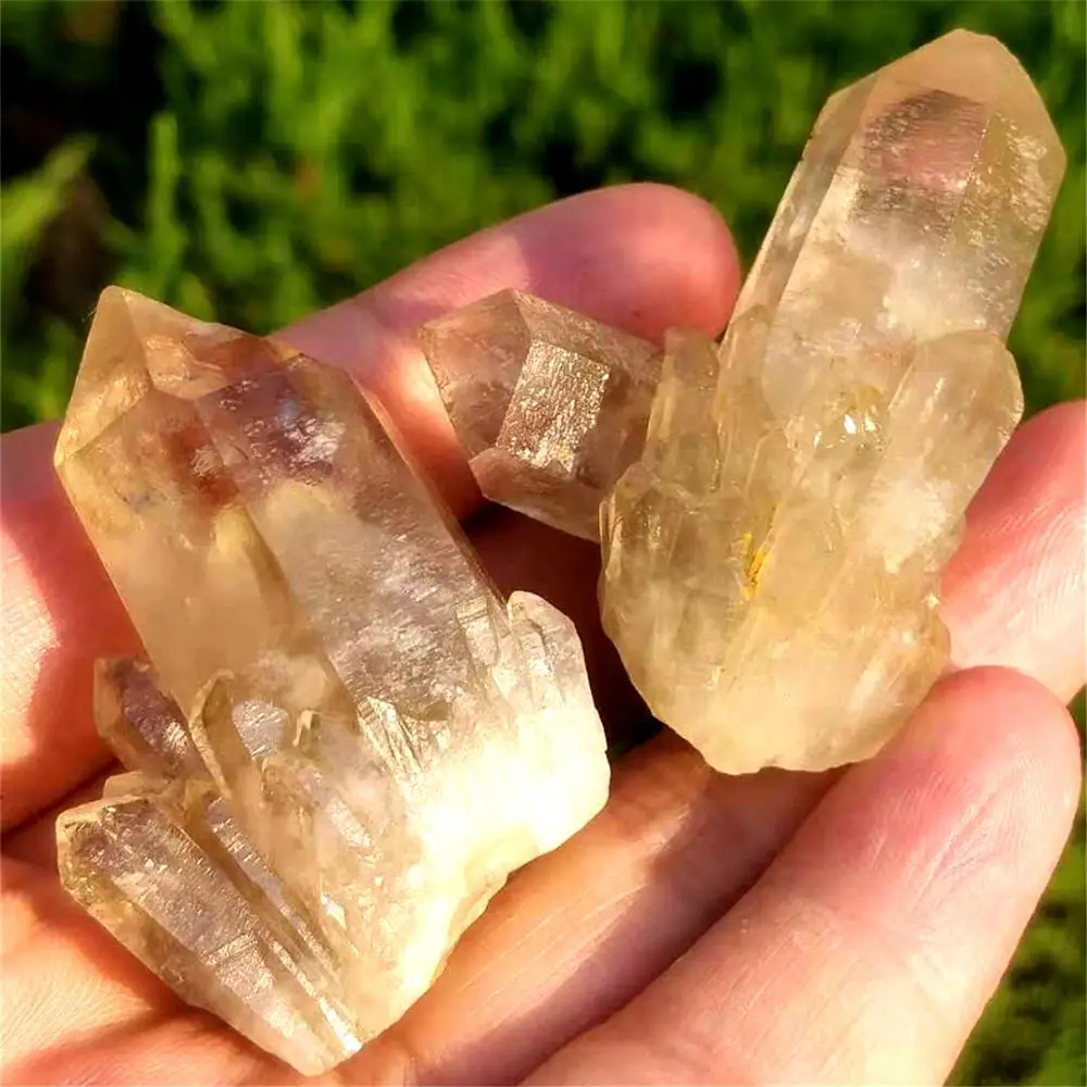 

1pcs AAAAANatural yellow crystal cluster mineral Smokey crystal healing crystal skeleton flower crystal Smokey Citrine