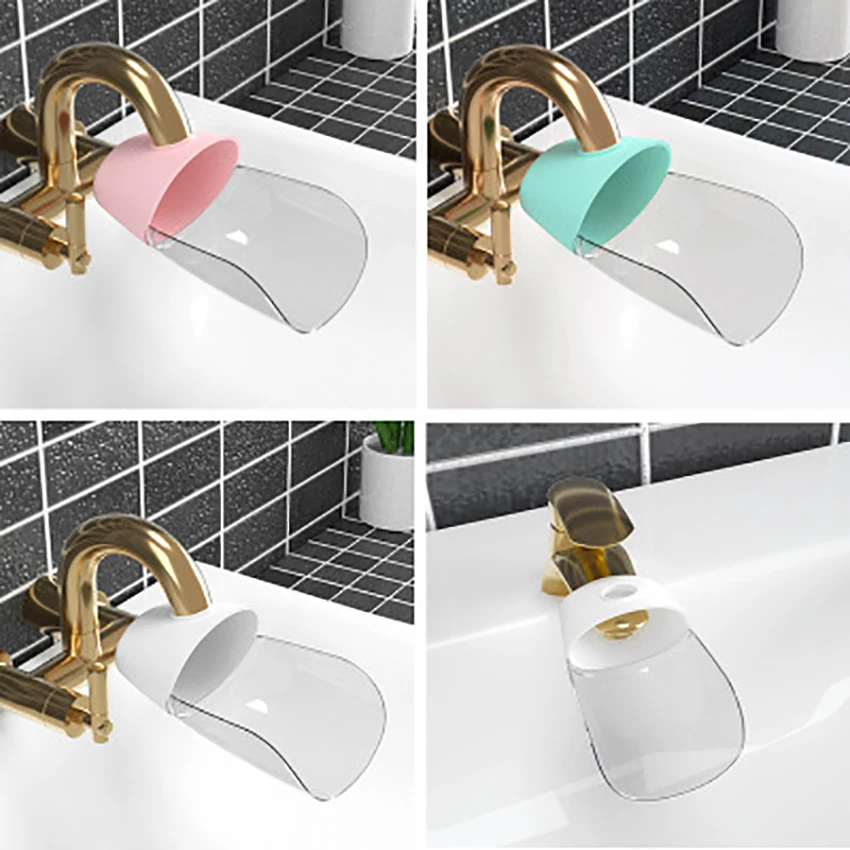 Kids Wash Hands Faucet Extender Kitchen Sink Faucet Home Water Diverter Bathroom Practical Tap Anti-Splash Water Nozzle