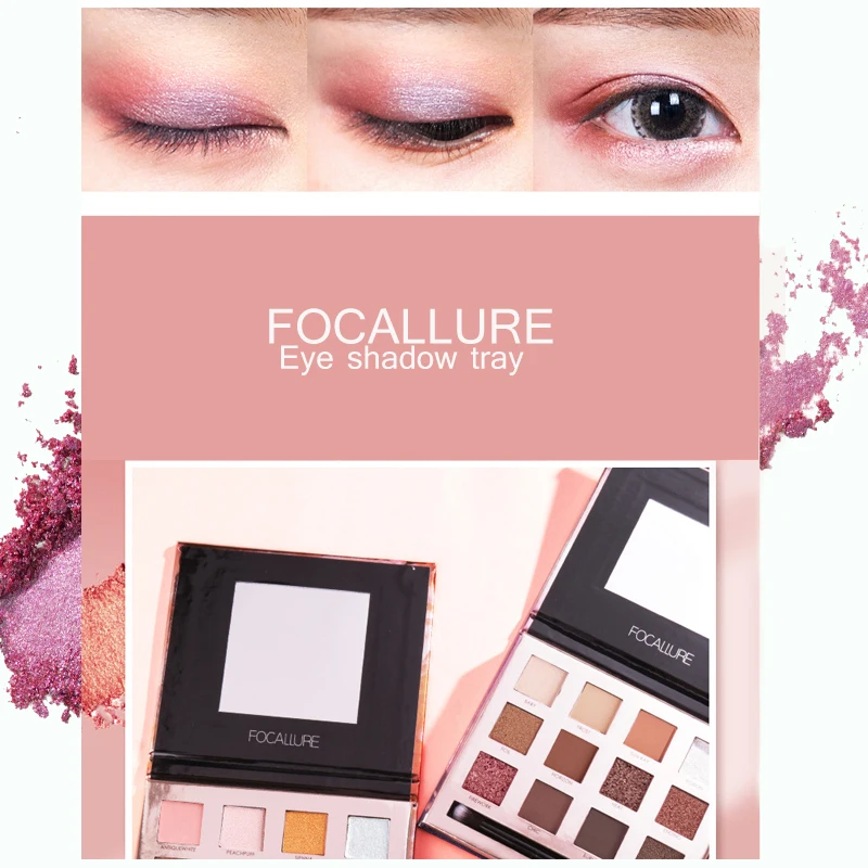 

FOCALLURE 12 Colors Eyeshadow Palette Makeup with 1pc Eye Brush EyeShadow Matte Shimmer Makeup Glitter Pigment Eye Makeup TSLM2