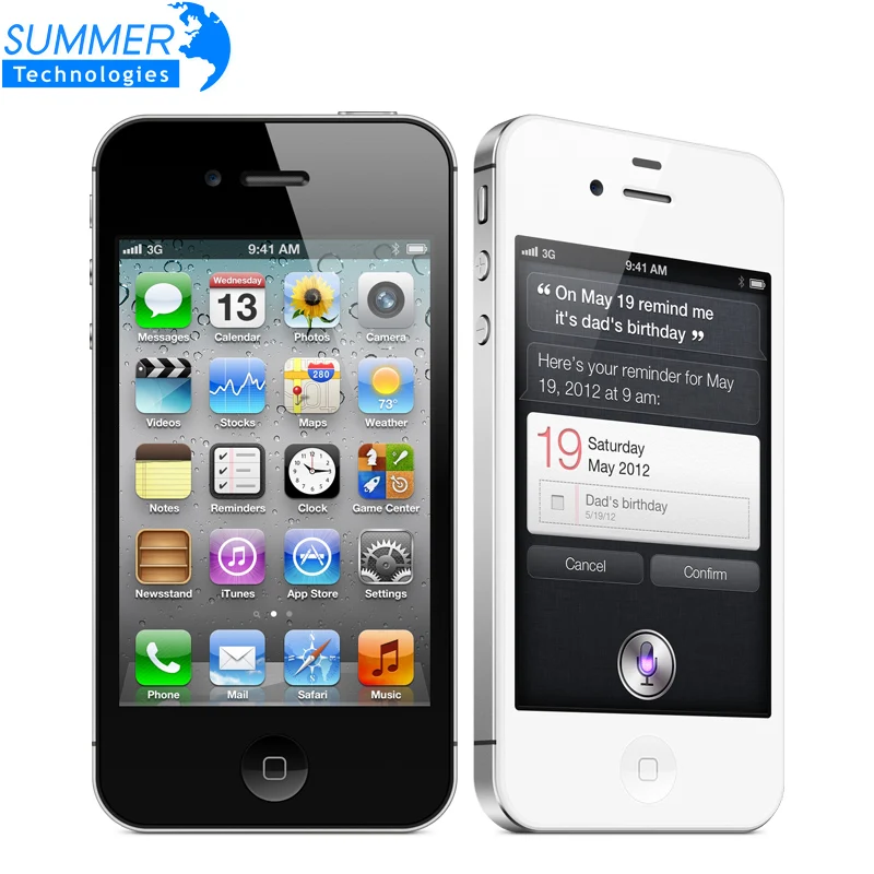 Оригинальное разблокирована Apple IPhone 4S сотовых телефонов 3.5 &quotRetina IPS 16 ГБ
