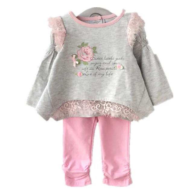baby girl's set floral clothes set newborn toddler cotton suit kids