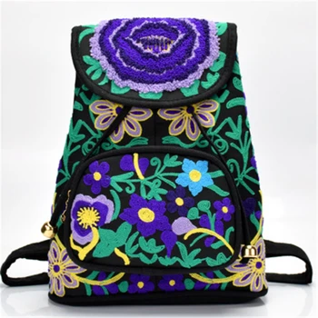

Fashion Backpack Women Casual Travel Bags Back Pack National Embroidery Appliques Hombre Mochila Feminina Backpacks School Bag