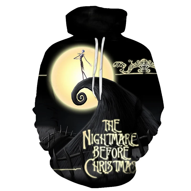 BIAOLUN Men Women Print Hoodies /Tees Outerwear Fashion Nightmare Before Christmas Jack 3D Print Crewneck Sweatshirt Cool Tops