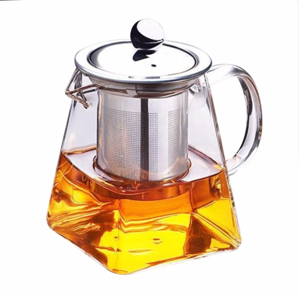 

350ML Home Transparent Clear Borosilicate Glass Teapot Elegant Glass Tea Cup Teapot With Stainless Steel Infuser Strainer