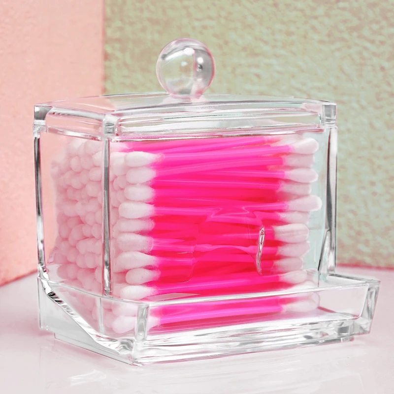 Cotton swab storage box covered small transparent box Fashion Acrylic