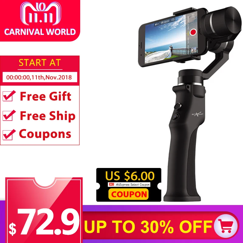

BeyondSky Eyemind 3-Axis Brushless Handheld Gimbal Stabilizer for Smartphone Samsung S8 for gopro action camera pk osmo 2