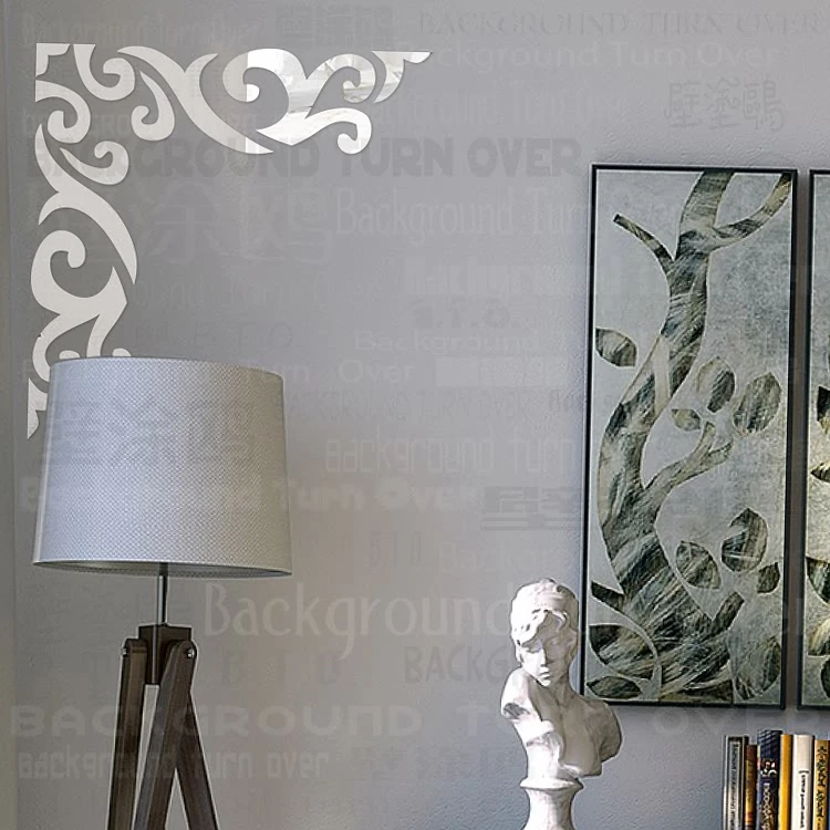 Винтажный фон с диагональной рамкой, декоративные 3D акриловые зеркальные настенные наклейки, художественный декор для гостиной, спальни, домашний декор R203