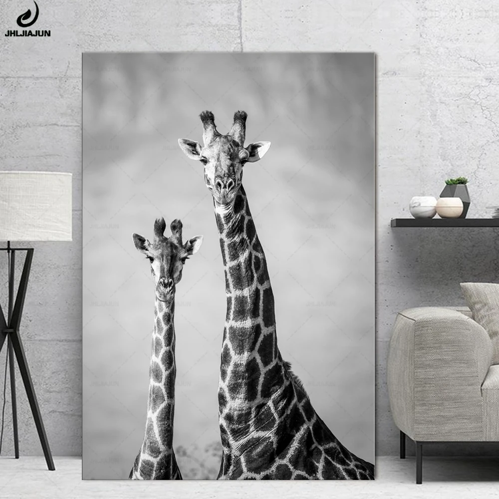 

Animal Painting Giraffe Realism Painting Black Printing Nordic Canvas Painting Poster Home Decoration Wall Printing Giraffe Elep
