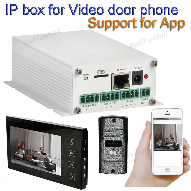Беспроводной Wi-Fi IP Преобразование BOX преобразования аналогового видео домофона дверной звонок Системы IP видеодомофон