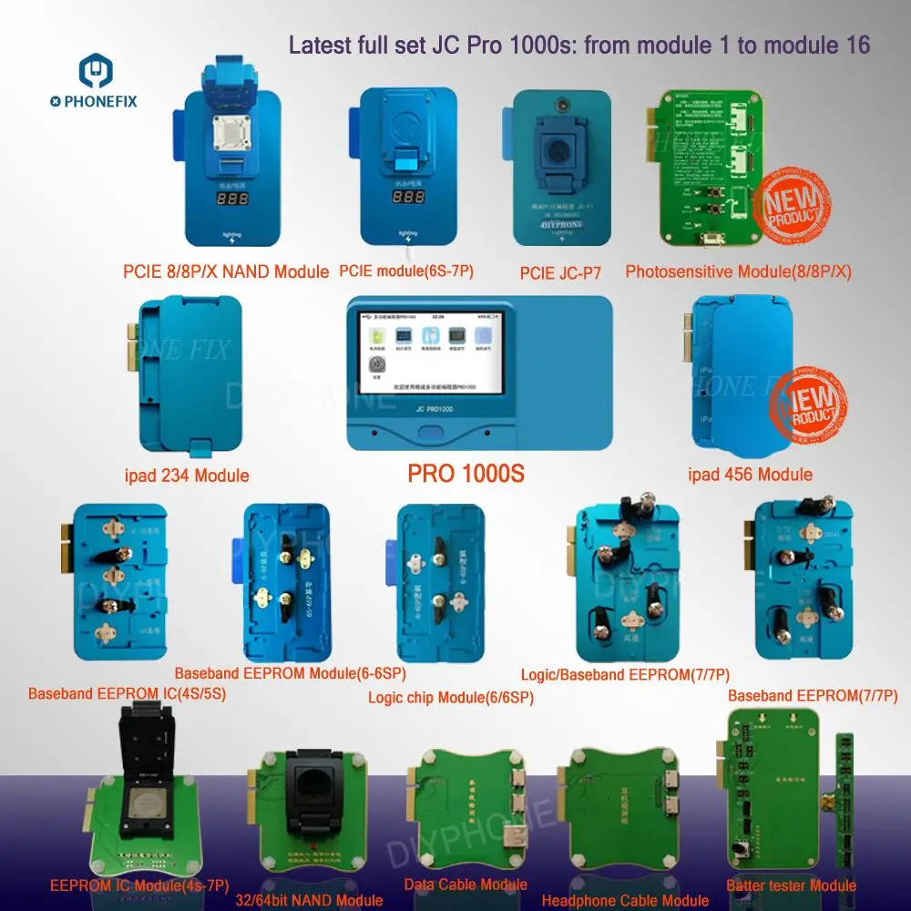 PHONEFIX JC Pro1000S NAND Программист JC P7 NAND Тесты инструмент SN узнать Ошибка записи ремонт инструмент для iphone 5SE 6 S 6SP 7 7 P iPad Pro