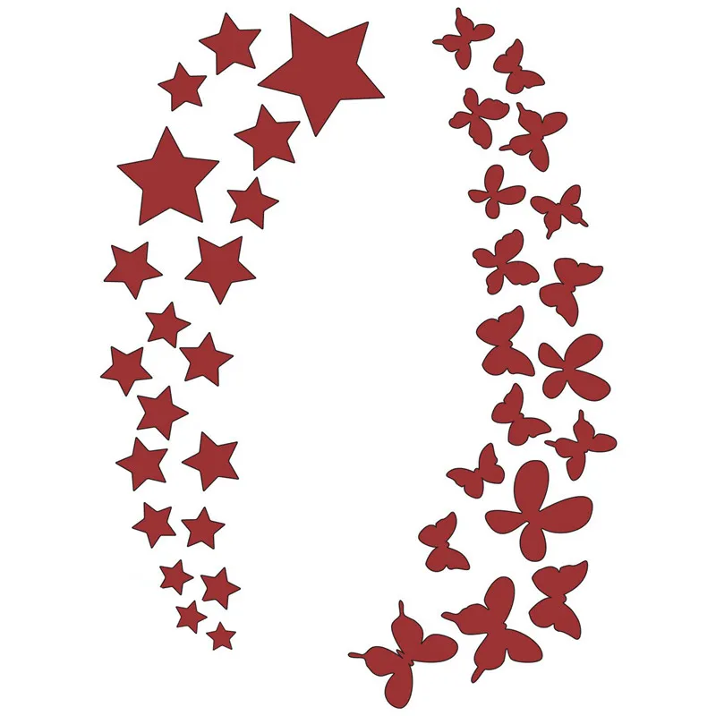 

YaMinSanNiO Dies Scrapbooking Metal Cutting Butterflies Stars Sprays New for Craft Dies Embossing Christmas Dies Cuts for Card