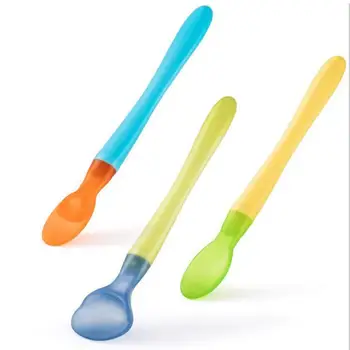 

Fashion 3Pcs Infant Baby Safety Temperature Sensing Change Color Kids Feeding Tableware