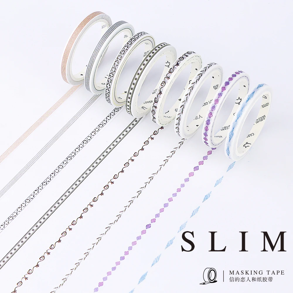 

BLINGIRD Recommend 5mm thin paper love Single-Side washi tape DIY decoration art fresh decorative sticker stationery items