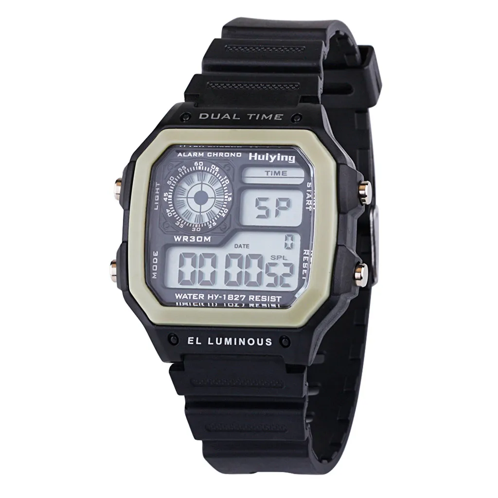 Люксовый бренд, спортивные мужские часы, водонепроницаемые, двойное время, персональные цифровые наручные часы, мужские многофункциональные, светодиодный, электронные часы
