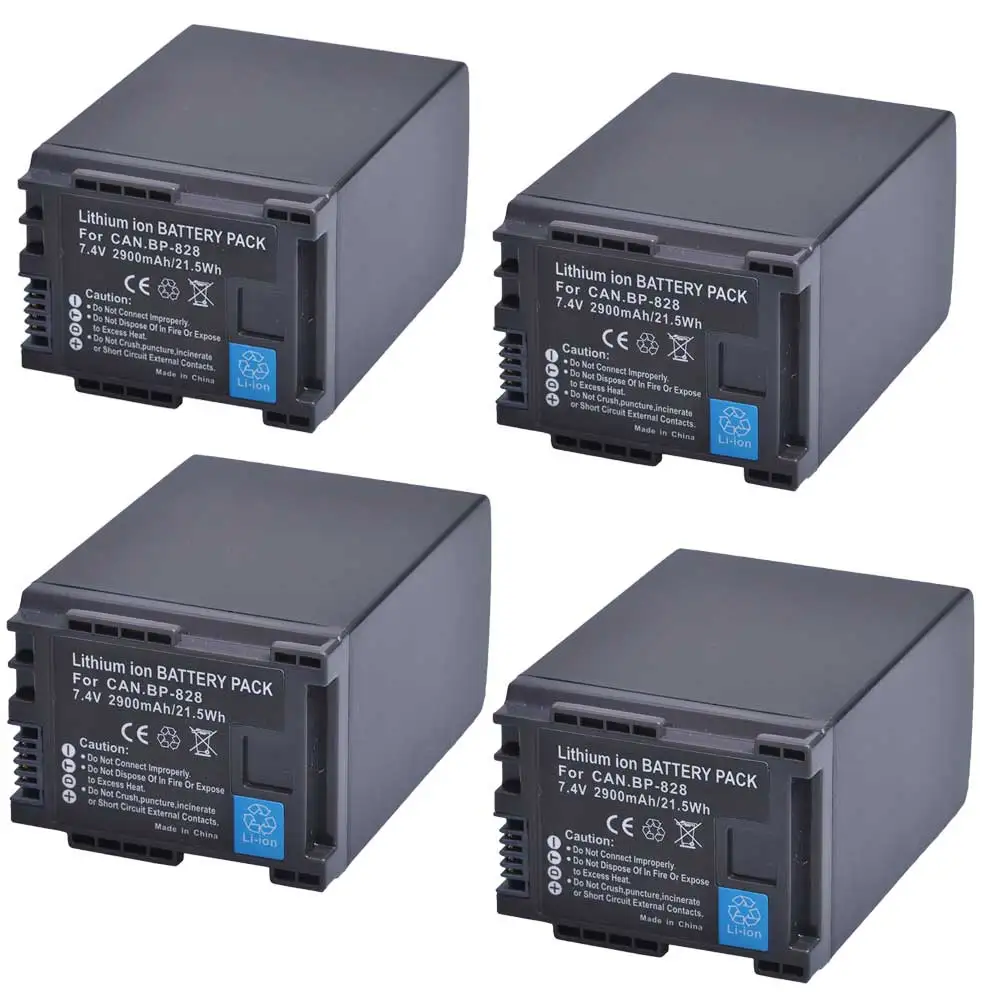 

2900mAh 4PCS BP828 BP-828 Camera Batteries for Canon VIXIA GX10, XF400, XF405 HFG20, HFG30, HFG40, HFM41, HFM400, HFS21, HFS30