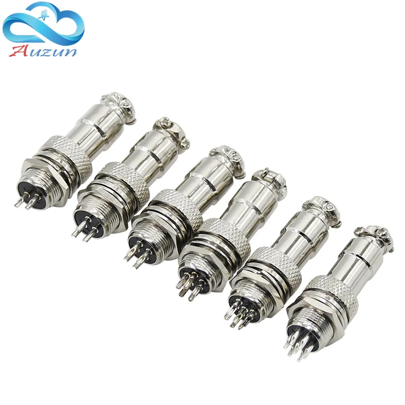 

1 PCS Air outlet connector Copper plating silver GX12 2.3.4.5.6.7.core Aviation plug adapter