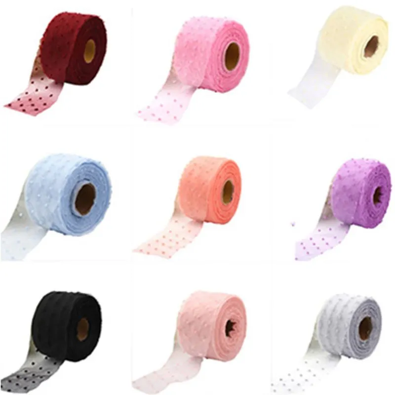 

Flocking bubbles Sequins Spool Tulle Roll DIY Headwear Baby Shower Unicorn Party Wedding Decor Gifts Packing Supplies 6 Cm*50 M