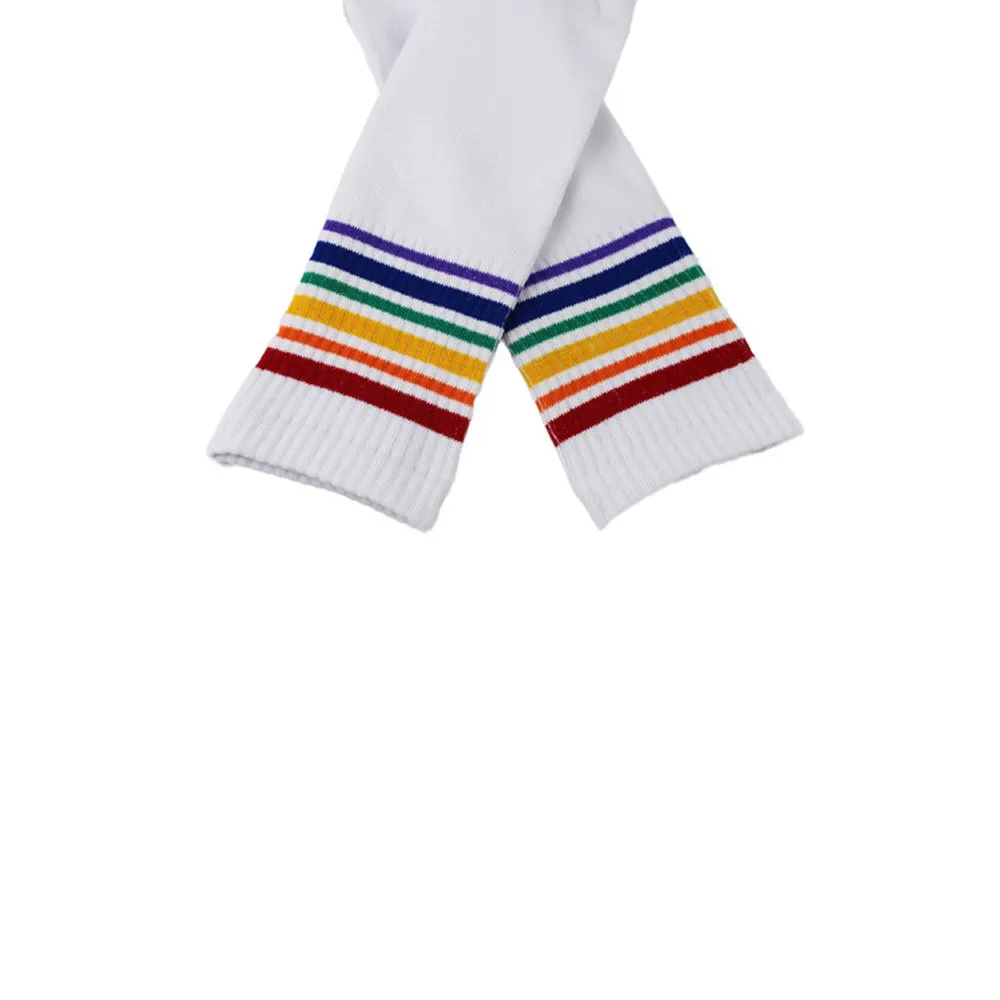 Socks high quality Thigh High Socks Over Knee Rainbow Stripe Girls long socks women over knee stripe New Arrival#L5