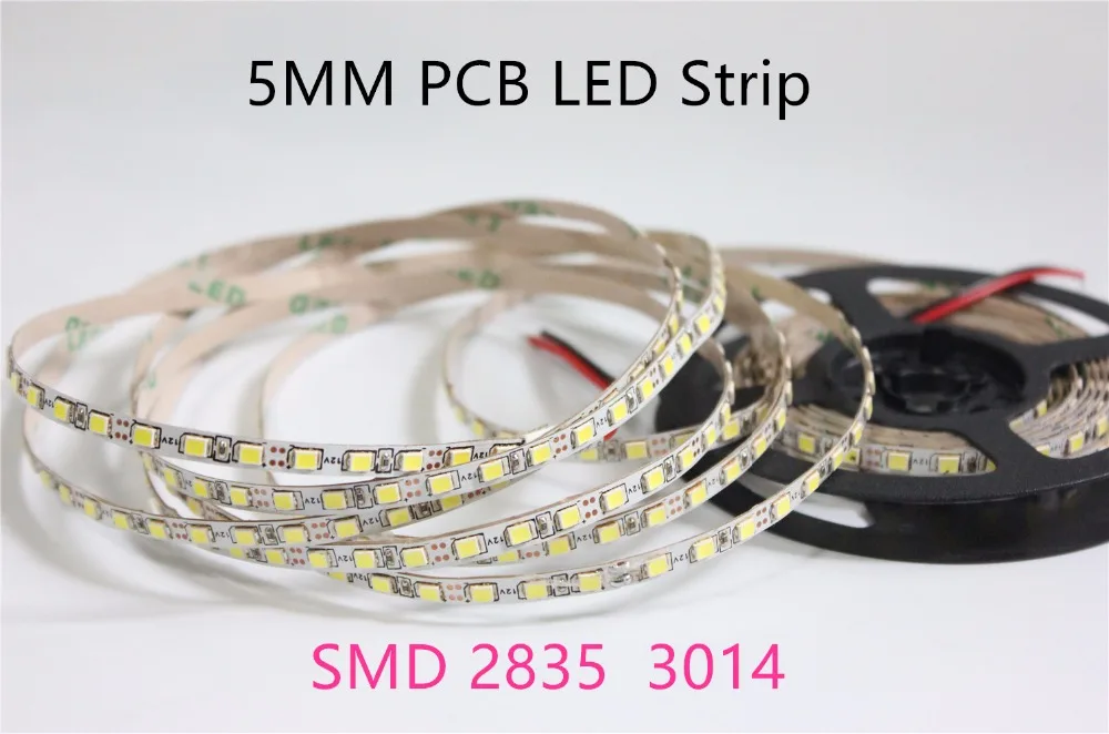 5 мм PCB 3014 2835 Светодиодная лента 12 в белый/теплый белый 120 светодиодов/м гибкий цвет