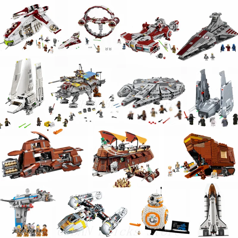 

For Legoing Star Wars Space Ship Model Star War Movie Figures Set Building Block Compatible Starwars Aircraft Children Toys Gift