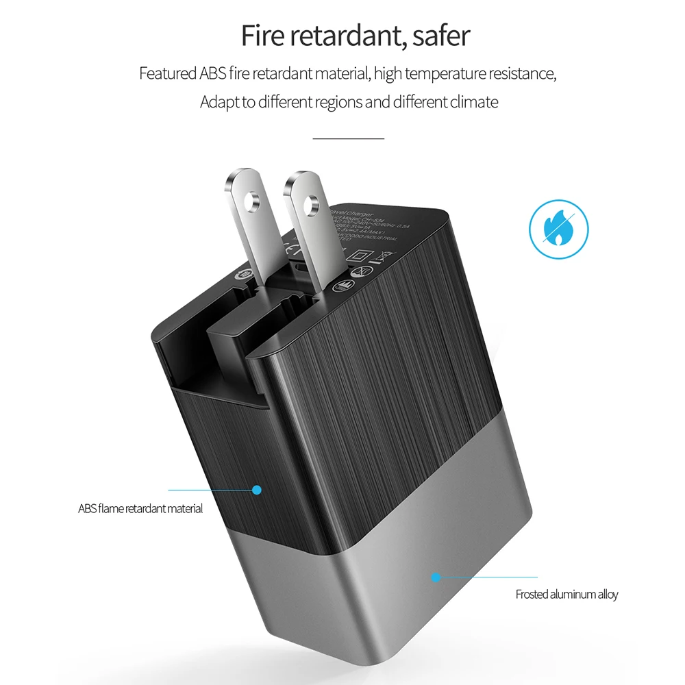 Mcdodo شاحن يو اس بي الاتحاد الأوروبي/الولايات المتحدة/المملكة المتحدة 3 في 1 السفر العالمي المحمول شاحن USB للهاتف سريع 3.4A شحن جدار شاحن آيفون هوا...